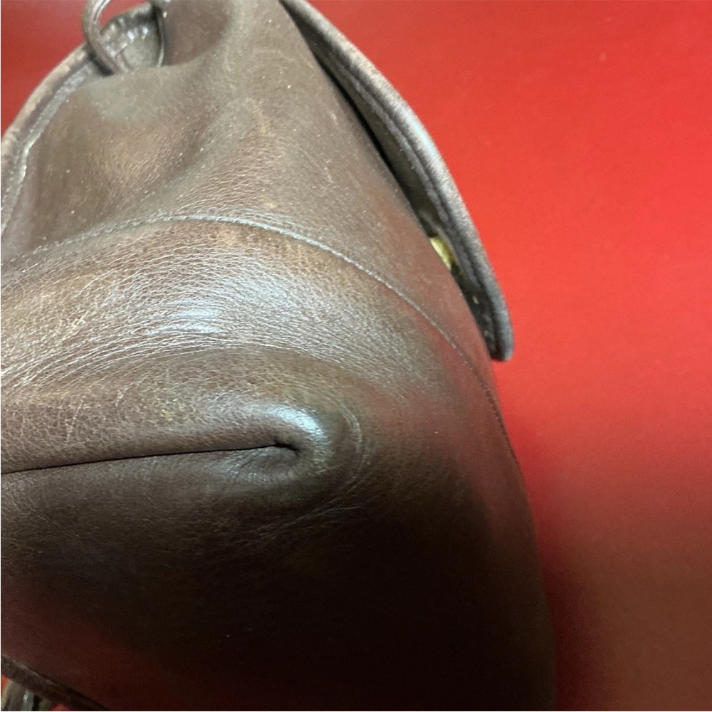 Vintage Coach 9960 Brown Leather Backpack Purse Small Daypack Brass turn lock - Picture 9 of 16